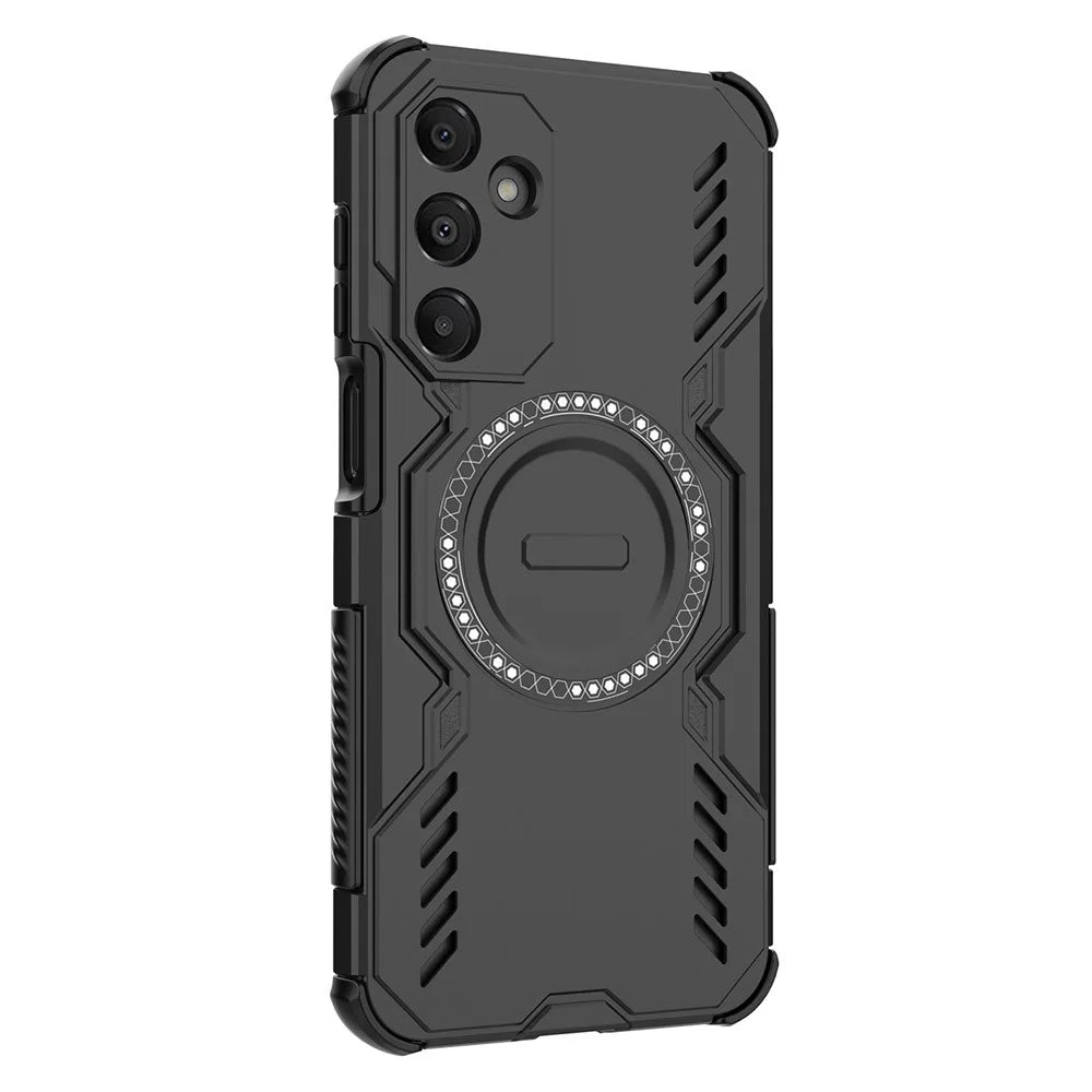 For Samsung Galaxy A16 5G  /  4G Magnetic Case Butterfly Armor Hollow Heat Dissipation PC + TPU Phone Cover - Black - 2