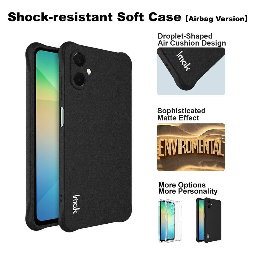 IMAK For Samsung Galaxy A06 5G Case TPU Phone Cover Airbag Shockproof Protection - Matte Black - 4