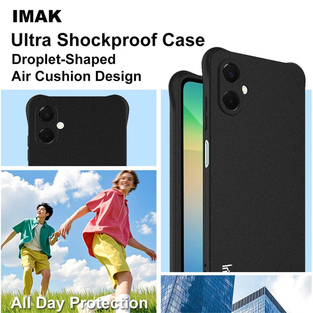 IMAK For Samsung Galaxy A06 5G Case TPU Phone Cover Airbag Shockproof Protection - Matte Black - 5
