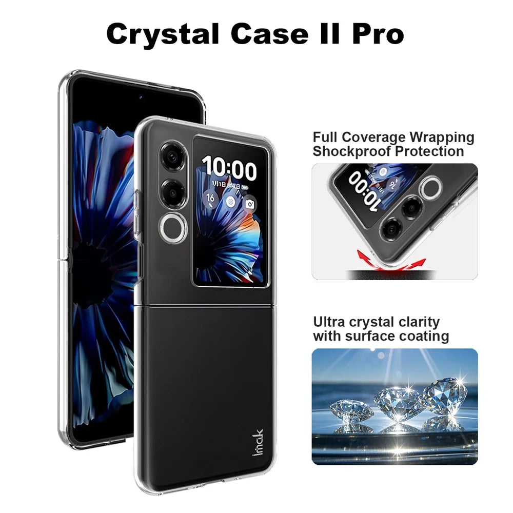 IMAK Crystal Case II Pro for ZTE nubia Flip2 5G Case Clear PC Phone Cover (Upper Cover+Lower Cover) - 4
