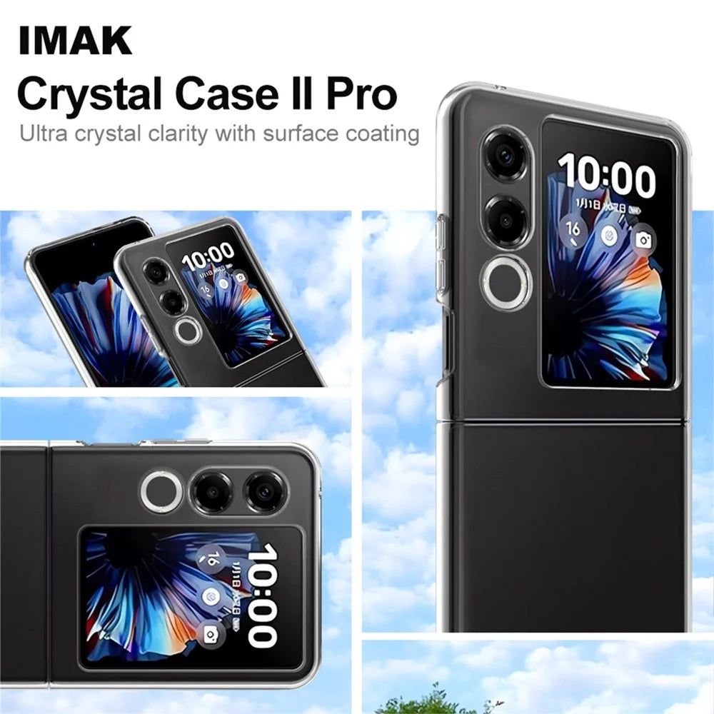 IMAK Crystal Case II Pro for ZTE nubia Flip2 5G Case Clear PC Phone Cover (Upper Cover+Lower Cover) - 5