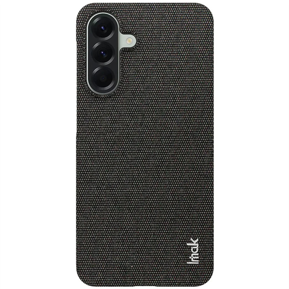 IMAK Ruiyi Series for Samsung Galaxy A56 5G Case Fabric Texture Leather+PC Phone Back Cover - Black - 5
