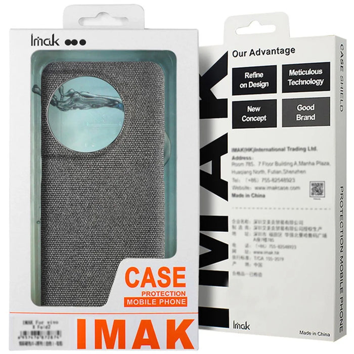 IMAK Ruiyi Series for Samsung Galaxy A56 5G Case Fabric Texture Leather+PC Phone Back Cover - Black - 7