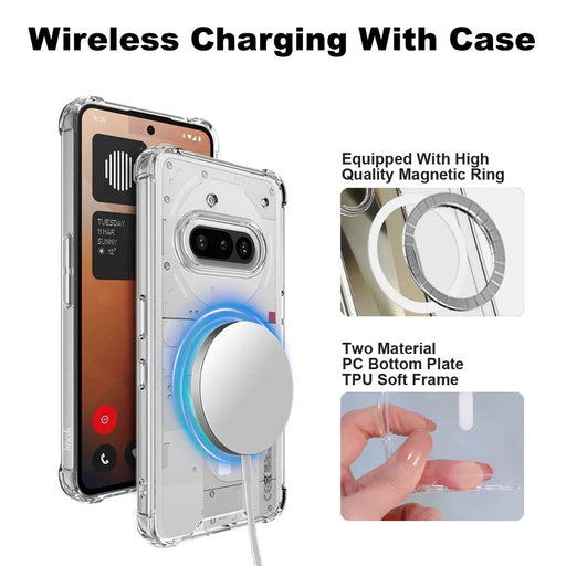 IMAK For Nothing Phone (3a) Case Magnetic Case Shockproof PC TPU Clear Phone Cover - 2