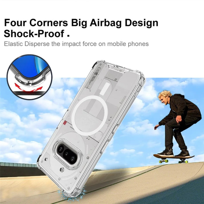 IMAK For Nothing Phone (3a) Case Magnetic Case Shockproof PC TPU Clear Phone Cover - 4