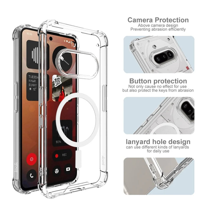 IMAK For Nothing Phone (3a) Case Magnetic Case Shockproof PC TPU Clear Phone Cover - 5