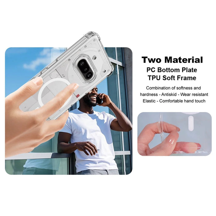 IMAK For Nothing Phone (3a) Case Magnetic Case Shockproof PC TPU Clear Phone Cover - 6