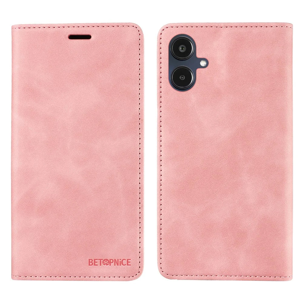 BETOPNICE For Samsung Galaxy A25e Case  Magnetic Closure RFID Blocking Wallet Stand Leather Phone Cover - Pink - 1