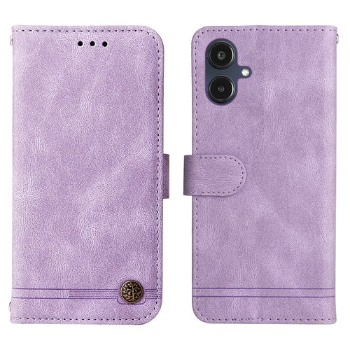 For Samsung Galaxy A25e Leather Wallet Cases Skin Touch Phone Cover Stand with Strap - Purple - 1