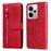 For Realme 14 5G PU Leather Cases with Zipper Pocket Wallet Phone Cover Stand - Red - 1