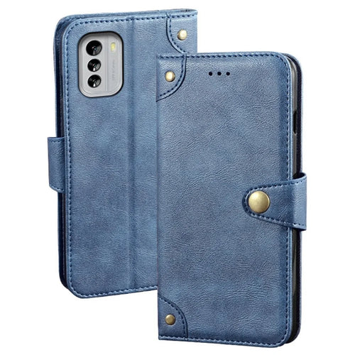 IDEWEI For Nokia G60 5G Multifunction Wallet Stand Phone Cover Anti-Scratch Fine Texture PU Leather Cell Phone Case - Blue - 1