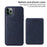 BETOPNICE For iPhone 11 Pro Max Magnetic Case  RFID Blocking Leather Phone Back Cover with Detachable Card Bag - Blue - 2