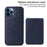BETOPNICE For iPhone 12 Pro Max 6.7 inch Magnetic Case  RFID Blocking Leather Phone Back Cover with Detachable Card Bag - Blue - 2