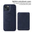 BETOPNICE For iPhone 14 / iPhone 13 6.1 inch Magnetic Case  RFID Blocking Leather Phone Back Cover with Detachable Card Bag - Blue - 2