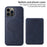 BETOPNICE For iPhone 13 Pro Max 6.7 inch Magnetic Case  RFID Blocking Leather Phone Back Cover with Detachable Card Bag - Blue - 2