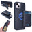 BETOPNICE For iPhone 14 Plus Magnetic Case  RFID Blocking Leather Phone Back Cover with Detachable Card Bag - Blue - 1