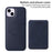 BETOPNICE For iPhone 14 Plus Magnetic Case  RFID Blocking Leather Phone Back Cover with Detachable Card Bag - Blue - 2