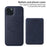 BETOPNICE For iPhone 15 Plus Magnetic Case  RFID Blocking Leather Phone Back Cover with Detachable Card Bag - Blue - 2