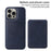 BETOPNICE For iPhone 15 Pro Max Magnetic Case  RFID Blocking Leather Phone Back Cover with Detachable Card Bag - Blue - 2