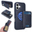 BETOPNICE For iPhone 16 Magnetic Case  RFID Blocking Leather Phone Back Cover with Detachable Card Bag - Blue - 1