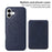 BETOPNICE For iPhone 16 Plus Magnetic Case  RFID Blocking Leather Phone Back Cover with Detachable Card Bag - Blue - 2