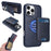 BETOPNICE For iPhone 16 Pro Max Magnetic Case  RFID Blocking Leather Phone Back Cover with Detachable Card Bag - Blue - 1