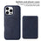 BETOPNICE For iPhone 16 Pro Max Magnetic Case  RFID Blocking Leather Phone Back Cover with Detachable Card Bag - Blue - 2