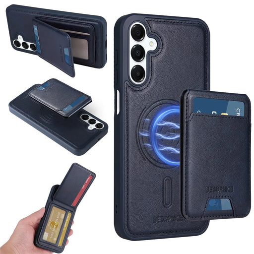BETOPNICE For Samsung Galaxy A16 5G / A16 4G Magnetic Case  RFID Blocking Leather Phone Back Cover with Detachable Card Bag - Blue - 1