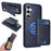 BETOPNICE For Samsung Galaxy S23 FE Magnetic Case  RFID Blocking Leather Phone Back Cover with Detachable Card Bag - Blue - 1