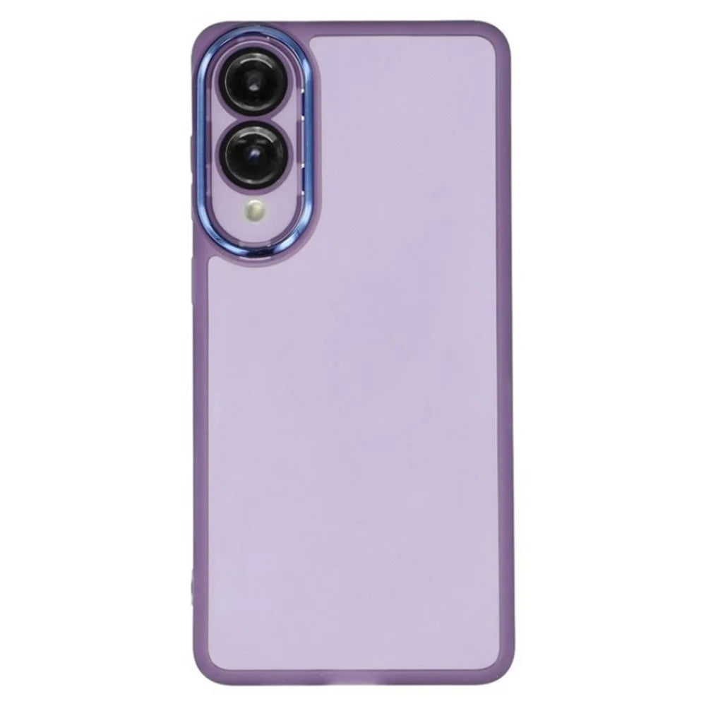 WANLONFENG For Samsung Galaxy S25 Edge TPU Case  DKSM Series Electroplated Frame Back Cover with Tempered Glass - Purple - 2