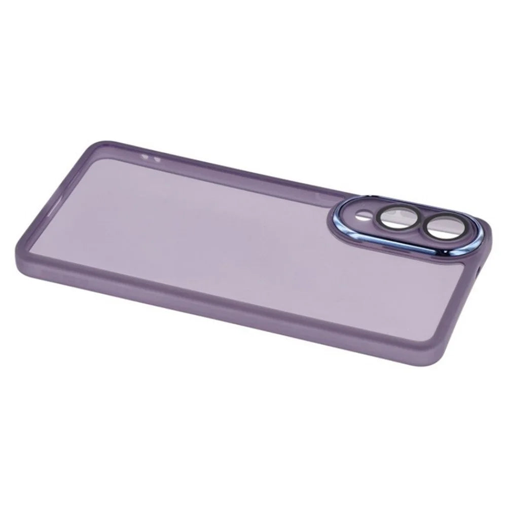 WANLONFENG For Samsung Galaxy S25 Edge TPU Case  DKSM Series Electroplated Frame Back Cover with Tempered Glass - Purple - 4