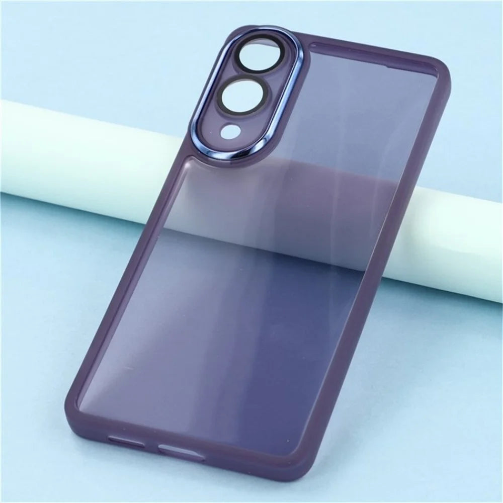 WANLONFENG For Samsung Galaxy S25 Edge TPU Case  DKSM Series Electroplated Frame Back Cover with Tempered Glass - Purple - 6