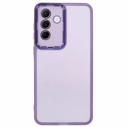 WANLONFENG For Samsung Galaxy A56 5G TPU Case  DKSM Series Electroplated Frame Back Cover with Tempered Glass - Purple - 2
