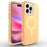 For iPhone 16 Pro Max Case Compatible with MagSafe Shockproof TPU + PC Phone Back Cover - Transparent Gold - 1