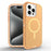 For iPhone 15 Pro Case Compatible with MagSafe Shockproof TPU + PC Phone Back Cover - Transparent Gold - 1