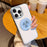 For iPhone 16 Pro Magnetic Case Rotating Kickstand Gear Stress Relief Leather Phone Back Cover - White - 3