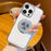 For iPhone 16 Pro Max Magnetic Case Rotating Kickstand Gear Stress Relief Leather Phone Back Cover - White - 4