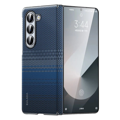 SULADA For Samsung Galaxy Z Fold6 5G Magnetic Case Shockproof Hard PC Phone Back Cover - Moonrise Blue - 1