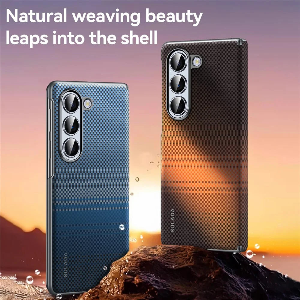 SULADA For Samsung Galaxy Z Fold6 5G Magnetic Case Shockproof Hard PC Phone Back Cover - Moonrise Blue - 7