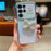 For Samsung Galaxy S24 Ultra Case Wave Edge Bow Decorated Soft TPU Phone Back Cover with Heart Pattern - Blue - 2