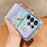 For Samsung Galaxy S24 Ultra Case Wave Edge Bow Decorated Soft TPU Phone Back Cover with Heart Pattern - Blue - 3