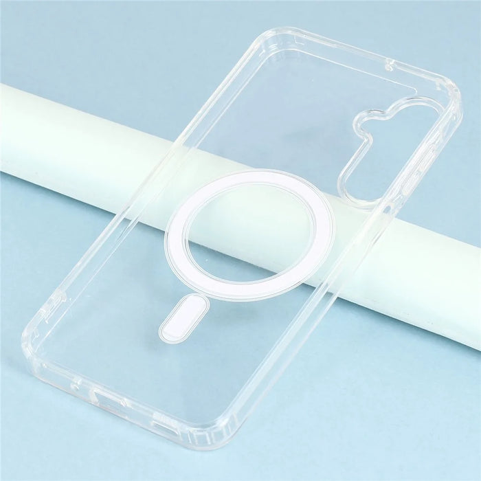 For Samsung Galaxy S24 FE Magnetic Case TPU + Acrylic Clear Phone Cover - 4