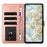 For iPhone 16 Pro Max Leather Case Daisy Imprint Wallet Stand Phone Protective Cover - Rose Gold - 2