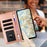 For iPhone 16 Pro Max Leather Case Daisy Imprint Wallet Stand Phone Protective Cover - Rose Gold - 4