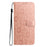 For iPhone 16 Pro Max Leather Case Daisy Imprint Wallet Stand Phone Protective Cover - Rose Gold - 6