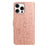 For iPhone 16 Pro Max Leather Case Daisy Imprint Wallet Stand Phone Protective Cover - Rose Gold - 7