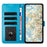 For iPhone 16 Leather Case Daisy Imprint Wallet Stand Phone Protective Cover - Baby Blue - 2