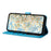 For iPhone 16 Leather Case Daisy Imprint Wallet Stand Phone Protective Cover - Baby Blue - 3