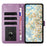 For iPhone 15 Pro Leather Case Daisy Imprint Wallet Stand Phone Protective Cover - Light Purple - 2