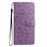 For iPhone 15 Pro Leather Case Daisy Imprint Wallet Stand Phone Protective Cover - Light Purple - 6